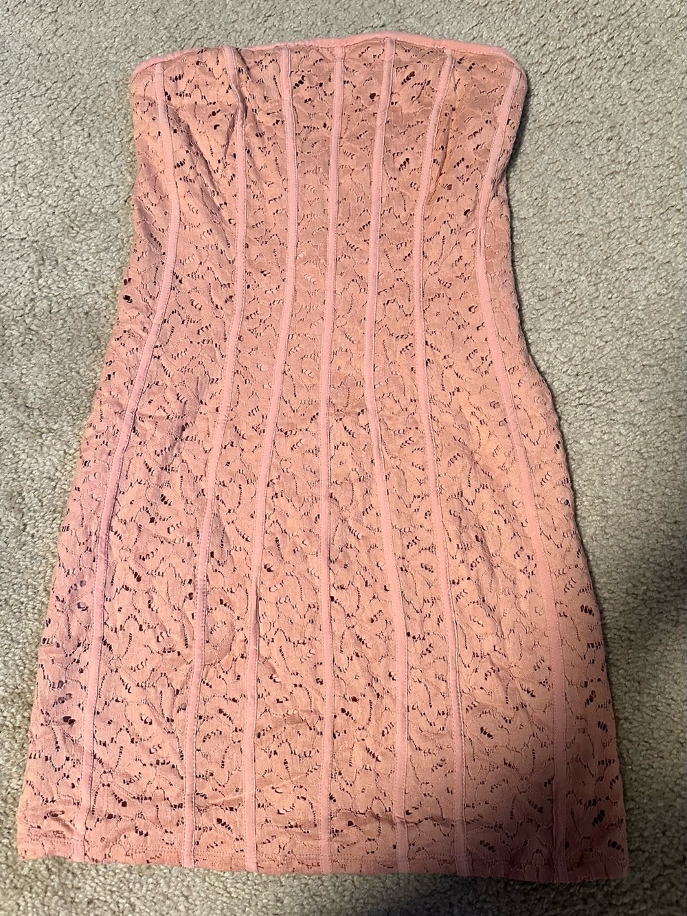 Urban Outfitters Strapless Pink Lace Bodycon Dress